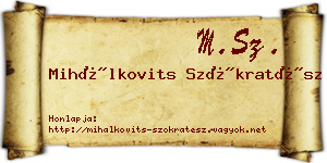 Mihálkovits Szókratész névjegykártya
